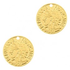 Metal Bohemian pendant Coin Gold